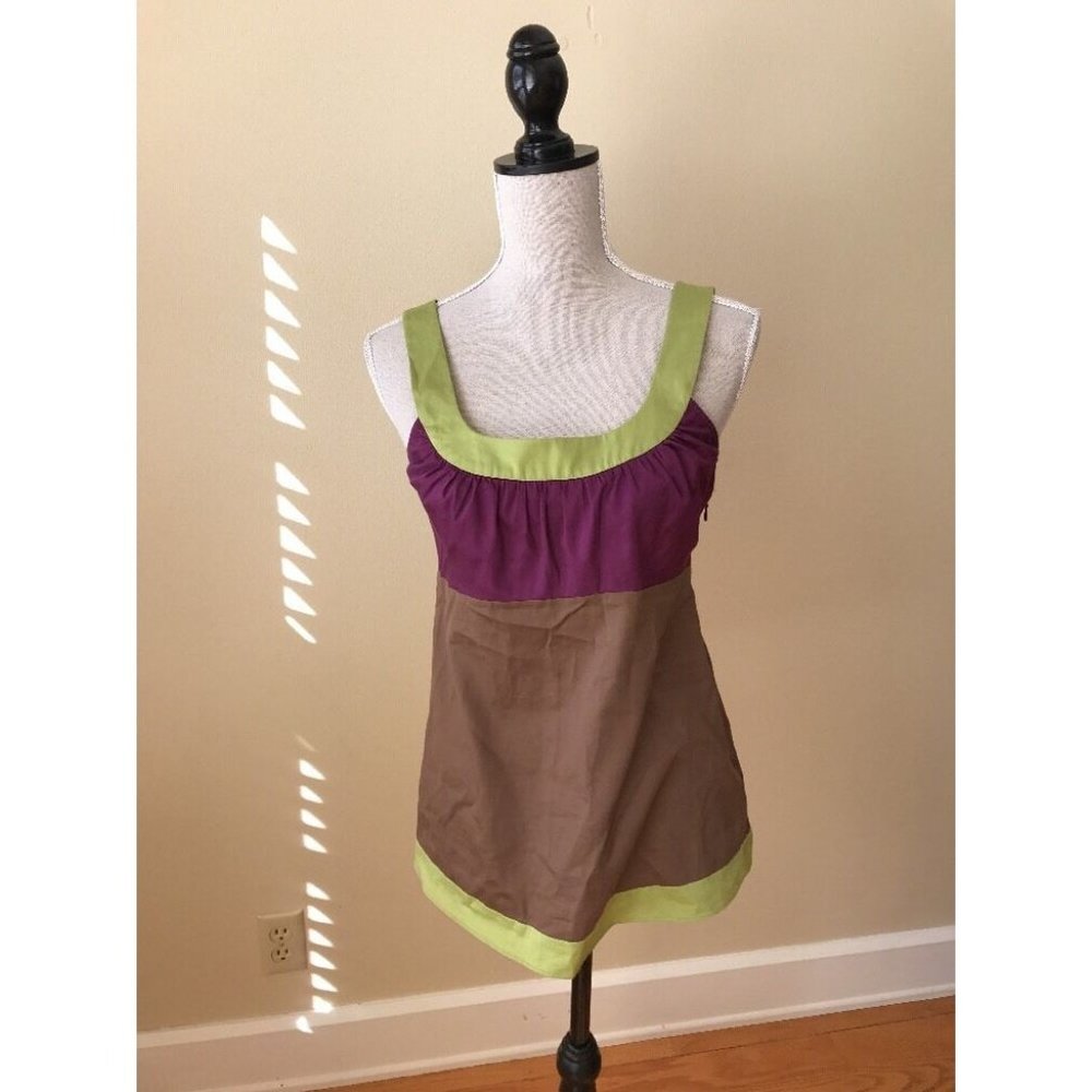 Boden tank 10UK 6US purple green brown side zip